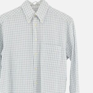 HUGO BOSS Button Down Shirt Mens Size S Blue Plaid 100% Cotton Minimalist Office